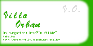 villo orban business card